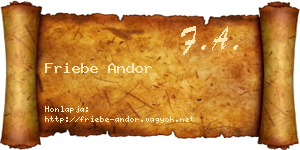 Friebe Andor névjegykártya